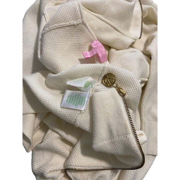 Lilly Pulitzer Women's Josephine Full Zip Hoodie Jacket Cream Size Large - Picture 7 of 12
